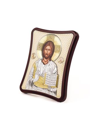 Икона иисуса христа 15x20см на деревяном вытянутом киоте с позолотой2 фото