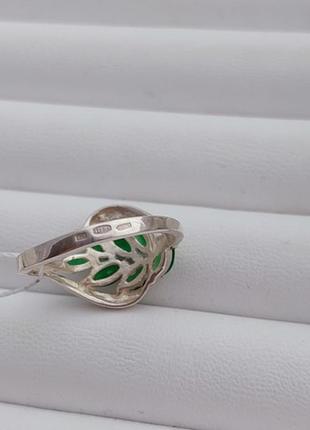Гарнитур серебряный кольцо и серьги мелиса с золотом и зелеными фианитами8 фото