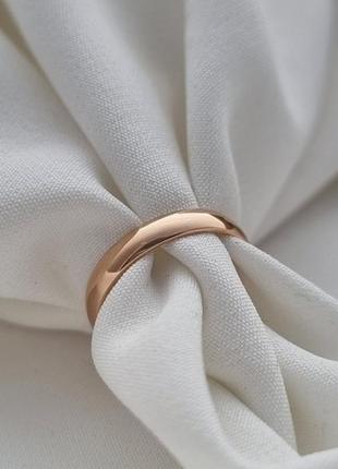 Обручальное кольцо европейка золотое тонкое, размер 19