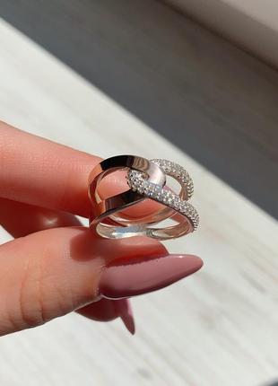 Серебряное кольцо с золотом