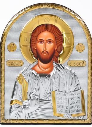 Ікона ісуса христа 16,3х21,3см аркової форми без рамки на дереві1 фото