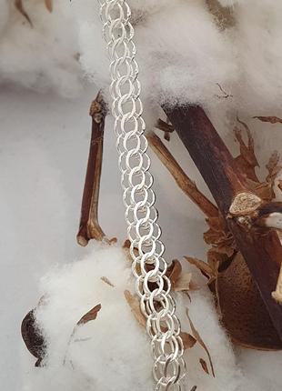 Серебряная цепочка с плетением венеция легкая4 фото
