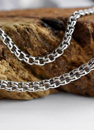 Чоловічий срібний браслет 925 проби круглий бісмарк 24101/1219