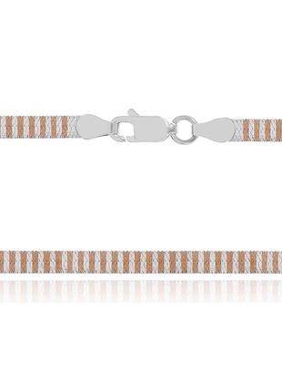 Срібний ланцюжок позолочена - плоска стрічка 043а 6/45