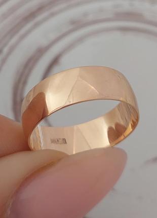 Обручальное кольцо золотое европейка классическое широкое 20 размера1 фото