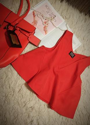 🔥🔥🔥 цінопад! трендовий червоний топ волан