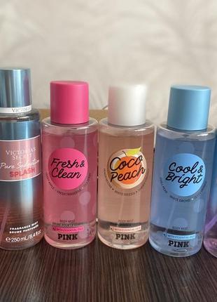 Парфюмированный спрей для тела victorias secret cool& bright, coco peach2 фото