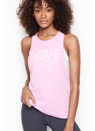 Спортивная майка женская футболка топ сиреневая victoria’s secret sport twist-back tank1 фото