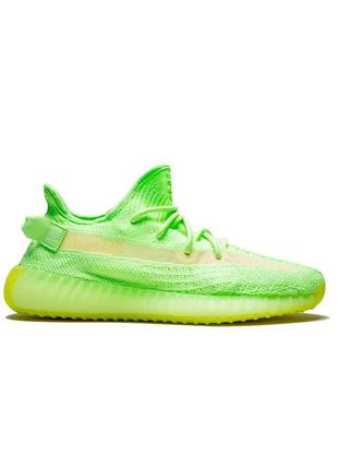 Зеленые мужские текстильные кроссы adidas yeezy boost 350