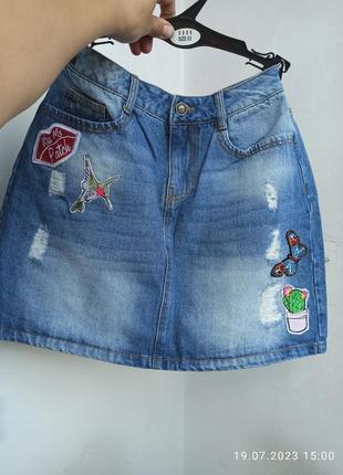 Юбка юбка юпка xs s denim деним