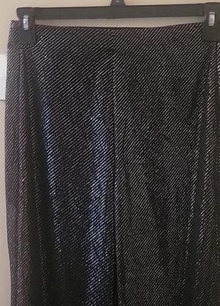 Zara блестящие блестящие прямые брюки черные10 фото