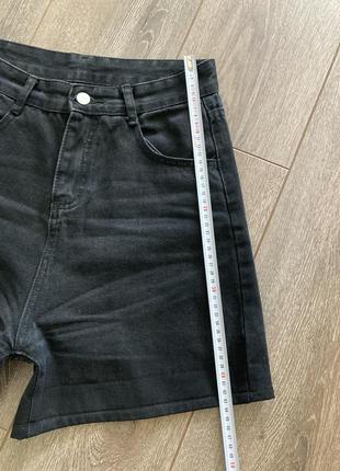 М идеал плотные серые почти черные джинсовые шорты высокая посадка8 фото