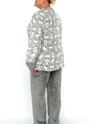 Женский махровый комплект пижама на молнии большие размеры2 фото
