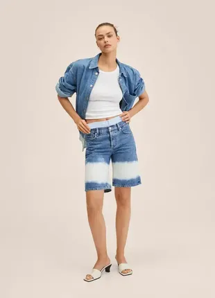 Жіночі джинсові шорти бермуди в стилі тай дай2 фото