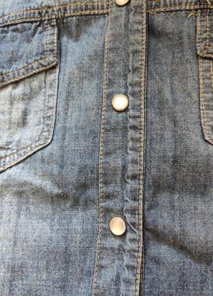 Сорочка джинсова на кнопки короткий рукав2 фото