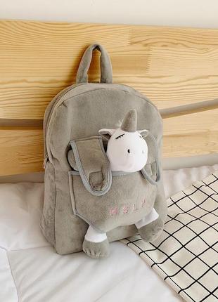 Портфель в садик, мягкий рюкзак, рюкзак-игрушка, велюровый рюкзачок6 фото