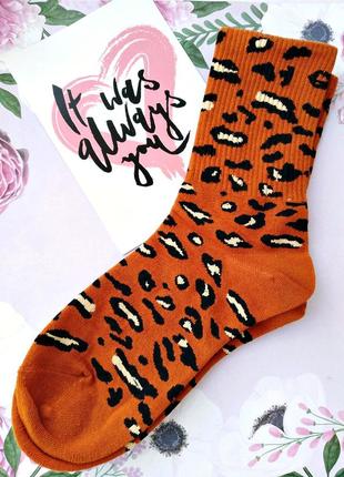 Стильні шкарпетки з тигровим принтом1 фото