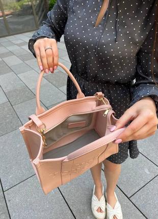 Женская розовая сумка шоппер, marc jacobs tote из экокожи люксового качества2 фото