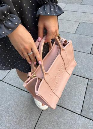 Женская розовая сумка шоппер, marc jacobs tote из экокожи люксового качества3 фото