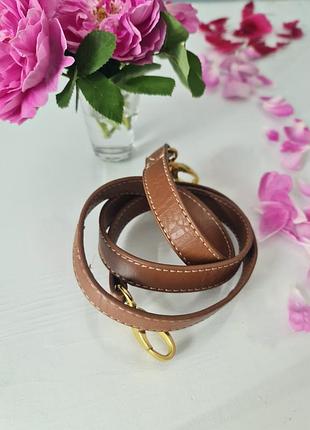 Шкіряний ремінь для сумки коричневий ремінь плечовий пояс на плече кавовий короткий ремінь на плече