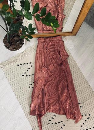 Атласная миди юбка asos🌿1 фото