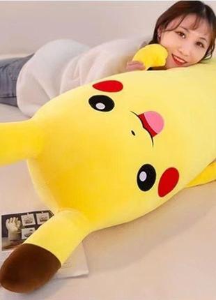 Игрушка подушка пикачу желтая длинная 110 см3 фото