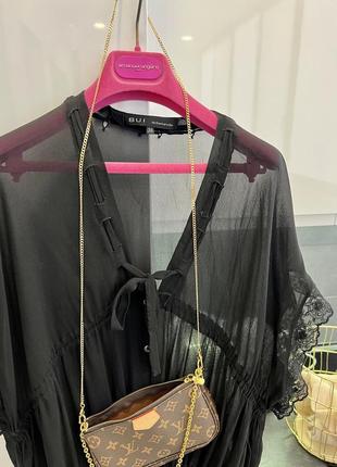 Шикарное черное шелковое платье туника шелк кружево bui barbara bui чистый шелк3 фото
