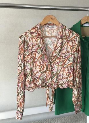 Sale! натуральная вискозная принтованная блуза zara последние коллекции