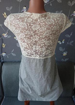 Красивая женская блуза с кружевом р.42/44 блузка футболка3 фото
