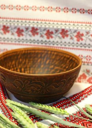 Салатник із глини 1.6 л. дизайн - декор