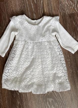Біла нарядна суконька на дівчинку, 86 розмір