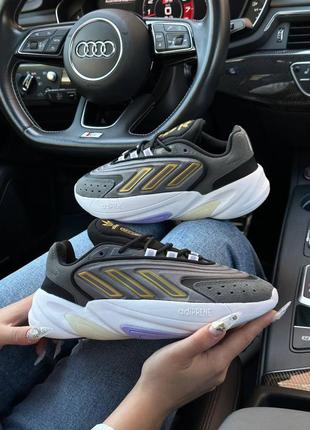 Женские кроссовки adidas ozelia люкс качества серые графит адидас озелия