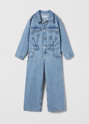 Детский джинсовый комбинезон zara, 9-10 лет