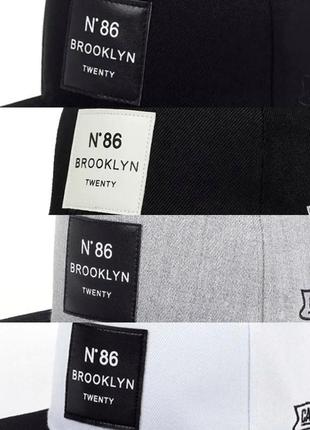 Кепка снепбек brooklyn n86 з прямим козирком біла, унісекс wuke one size3 фото