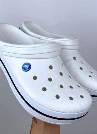 Crocs crocband white крокси сабо білі унісекс