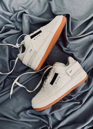 Nike air force 1 type light ivory brown