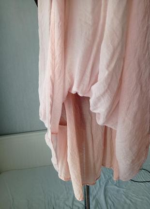 Платье-сарафан, м/л, двухслойное, легкое, свободного кроя,персиково-бежевый.2 фото