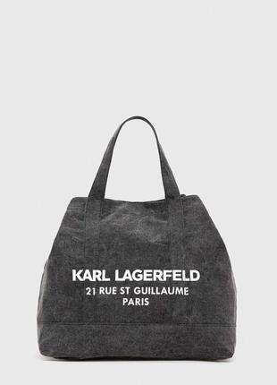 Нова тканинна сіра сумка тоут від karl lagerfeld2 фото