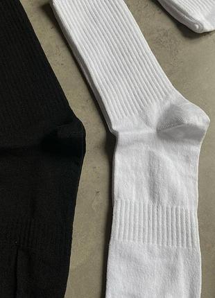 Базовые высокие однотонные носки с резинокой на стопе, базовые белые/черные носки купить2 фото