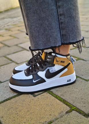 Кросівки nike air force 1 ‘07 mid lv8 utility black beige