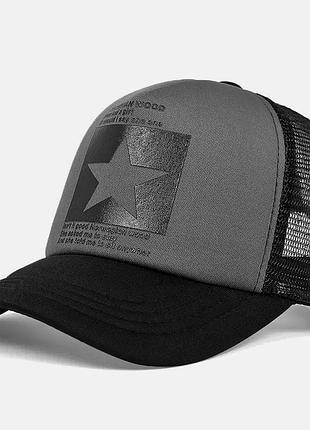 Кепка тракер звезда (star) с сеточкой черная, унисекс wuke one size5 фото