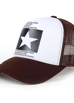 Кепка тракер звезда (star) с сеточкой черная, унисекс wuke one size8 фото