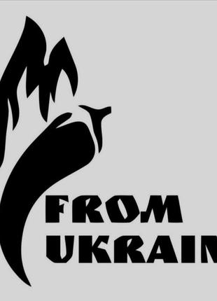 З україни. наклейка на автомобіль , виниловая наклейка на машину