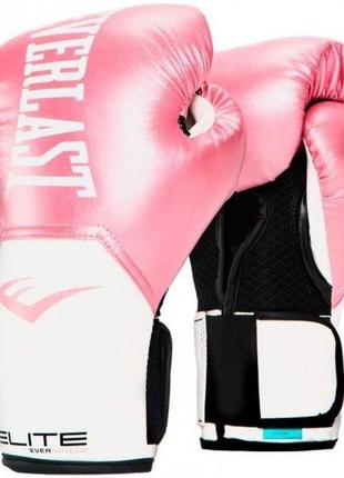 Боксерские перчатки everlast elite prostyle boxing gloves белый розовый 8 унций (884960-70-13)