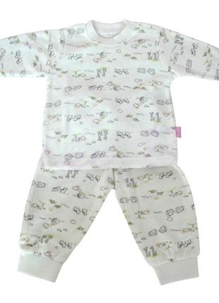 Комплект-пижама махра bebetto для малышки, 9-12мес.4 фото