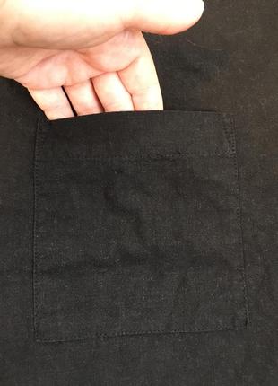 Черная блуза с натуральным составом широкого кроя офисная на жару7 фото