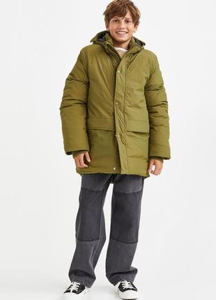 Зимняя куртка парка h&m padded nylon parka hm р. 14+2 фото