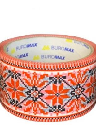 Скотч пак. buromax 7007-69 48мм*35м вышиванка красная (6шт в упаковке)