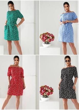 Сукня софт з короткими рукавами по коліна розміри батал