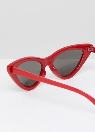Солнцезащитные зеркальные очки в красной оправе кошачий глаз bershka2 фото